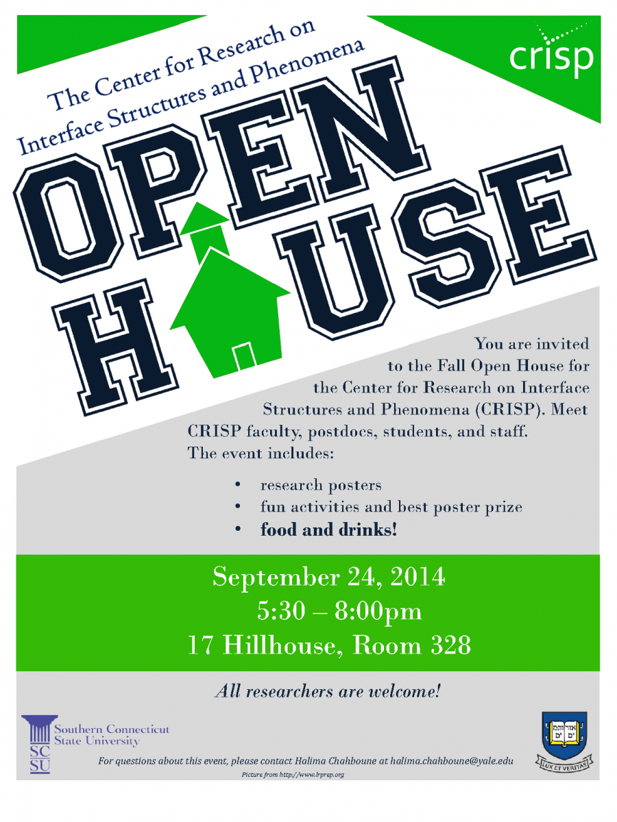crisp fall open house center for research on interface structures open house event flyer